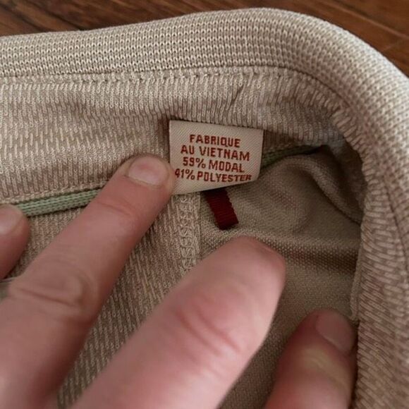 Tommy Bahama Golf Polo Size Mens Large Tan Khaki Color Preloved Excellent - Picture 3 of 6